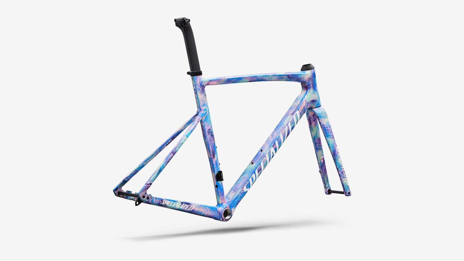 Specialized Allez Sprint Frameset - Multi-color Dry Brush / White - Rear 3/4 View