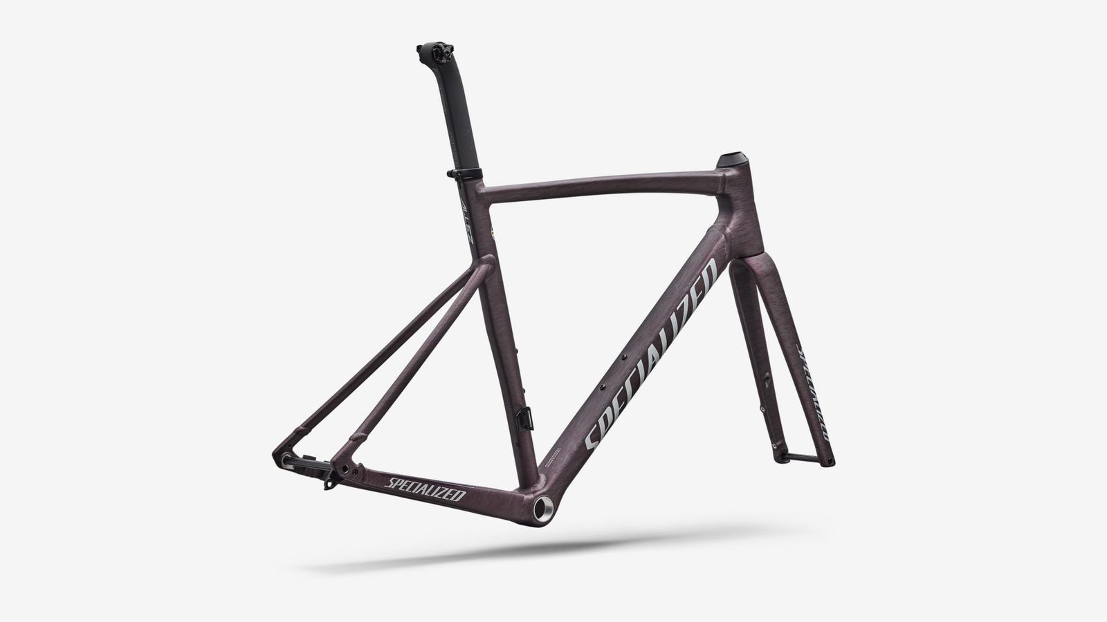 Specialized Allez Sprint Frameset - Smoke / Silver Dust Speckle - Rear 3/4 View