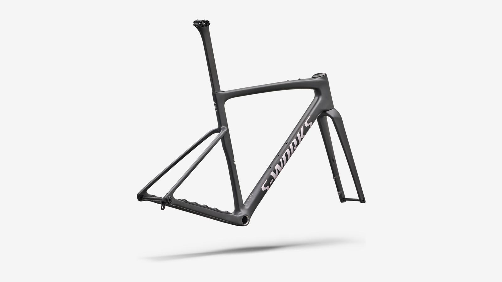 Specialized S-Works Crux 5 Frameset - Satin Carbon / Amethyst Frost - Rear 3/4 View