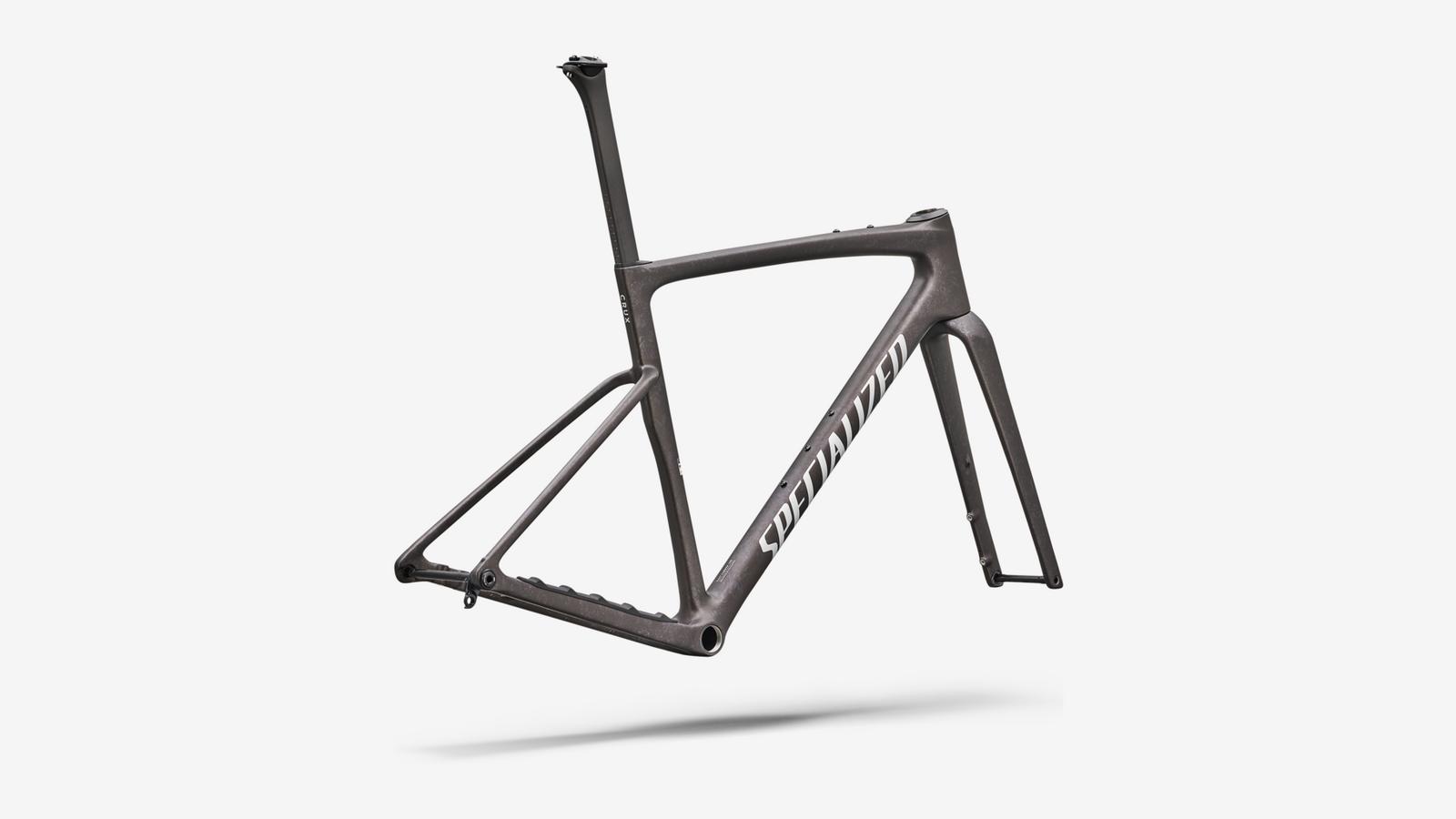 Specialized Crux 5 Frameset - Warm Smoke Metallic / Silver Dust - Rear 3/4 View