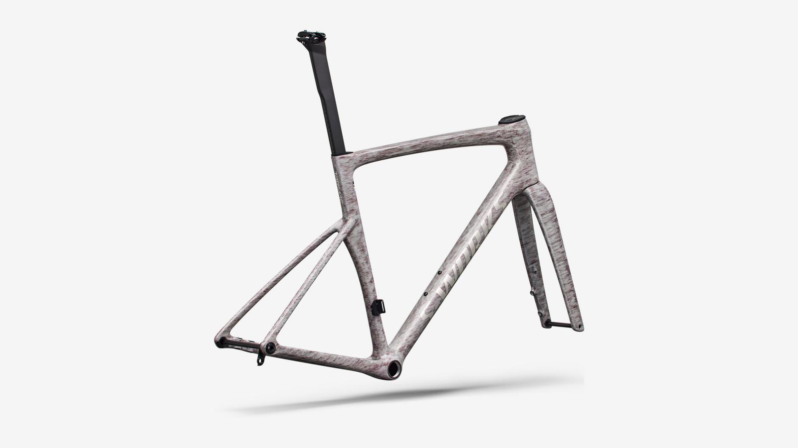 Specialized S-Works Tarmac SL9 Frameset - Gloss Dolomite Metallic / Chrome - Rear 3/4 View