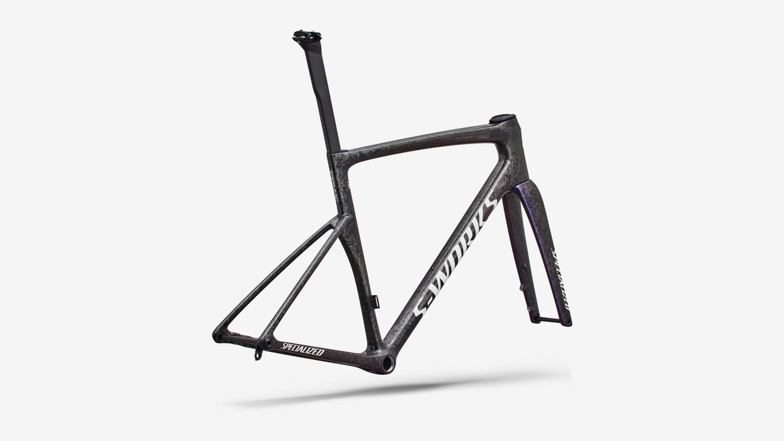 Specialized S-Works Tarmac SL9 Frameset - Gloss Carbon / Red To Blue Pearl / White - Rear 3/4 View