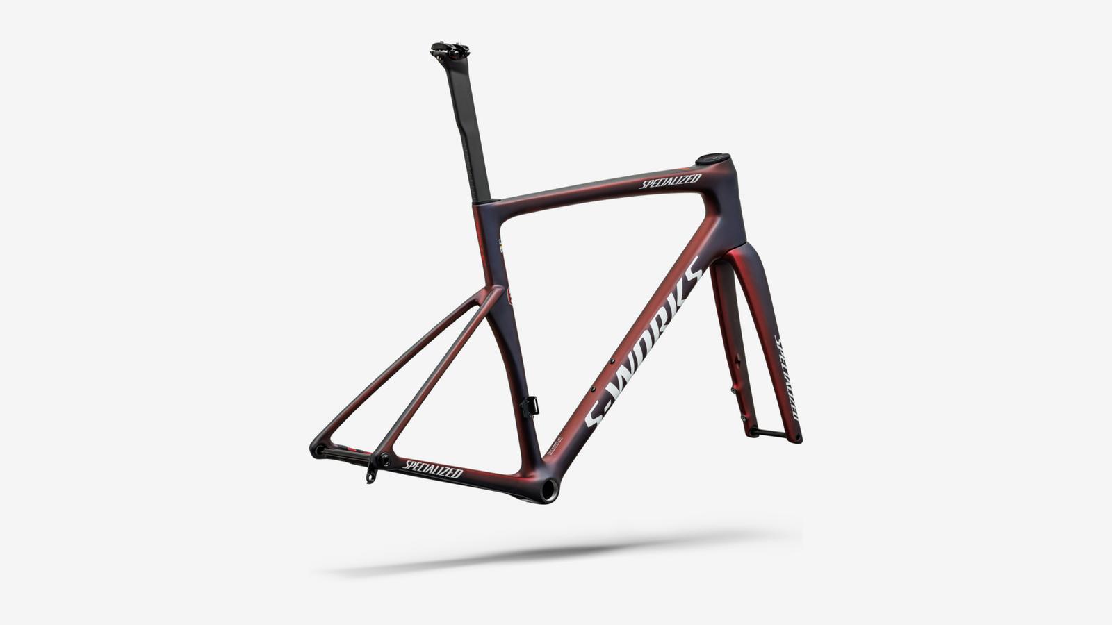 Specialized S-Works Tarmac SL9 Team Replica Frameset - Gloss Red Tint / Blue Tint / Red Pearl - Rear 3/4 View