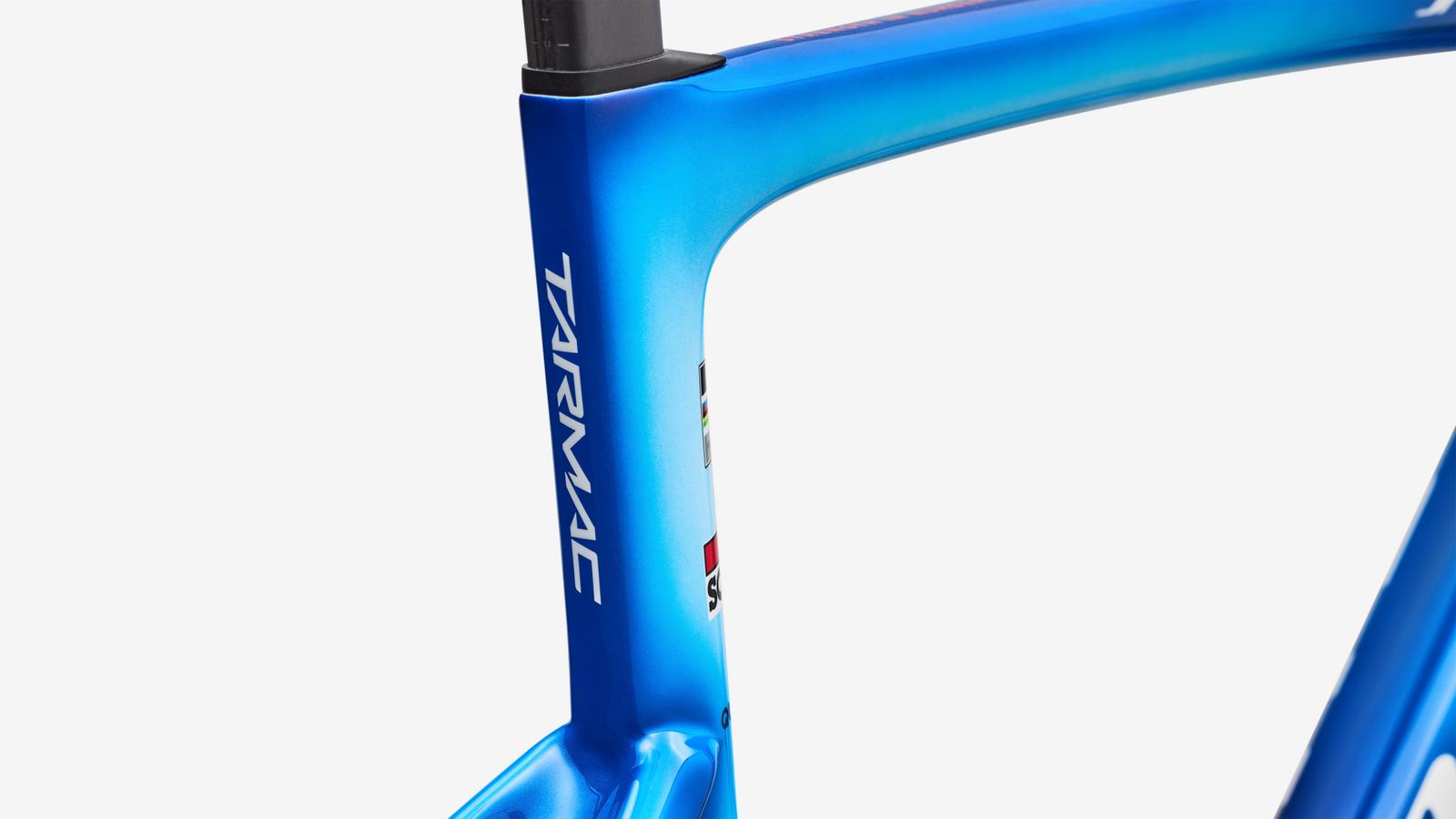 Specialized S-Works Tarmac SL9 Team Replica Frameset - Gloss Blue Onyx / Cobalt / Morning Mist - Detail View