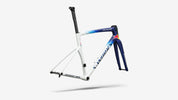 Specialized S-Works Tarmac SL9 Team Replica Frameset - Gloss Metallic White Silver / Deep Blue - Rear 3/4 View