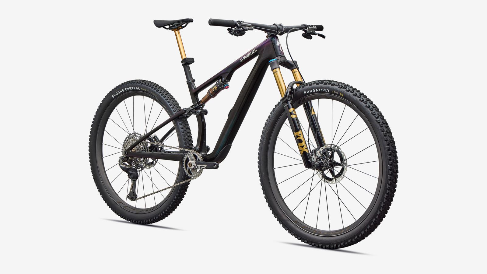 mountainbikes specialized S-Works Epic 8 EVO Di2 Gloss Carbon / Green To Purple Viavi Fade / Brushed Liquid Metal / M