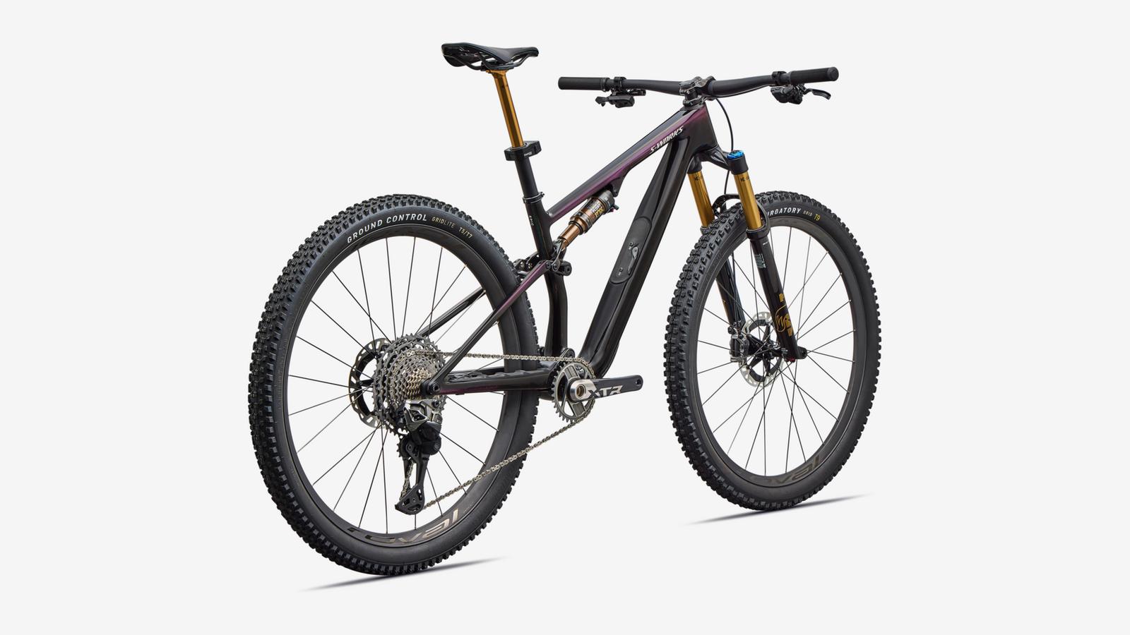 specialized mountainbike 2020 S-Works Epic 8 EVO Di2 Gloss Carbon / Green To Purple Viavi Fade / Brushed Liquid Metal / M
