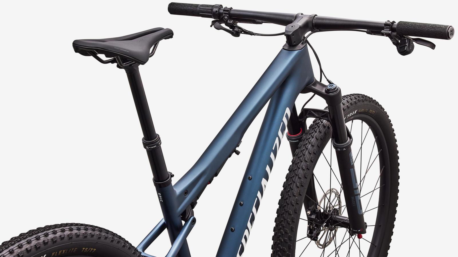 Specialized Epic 9 Comp - Satin Cast Blue Metallic / White - Cockpit View
