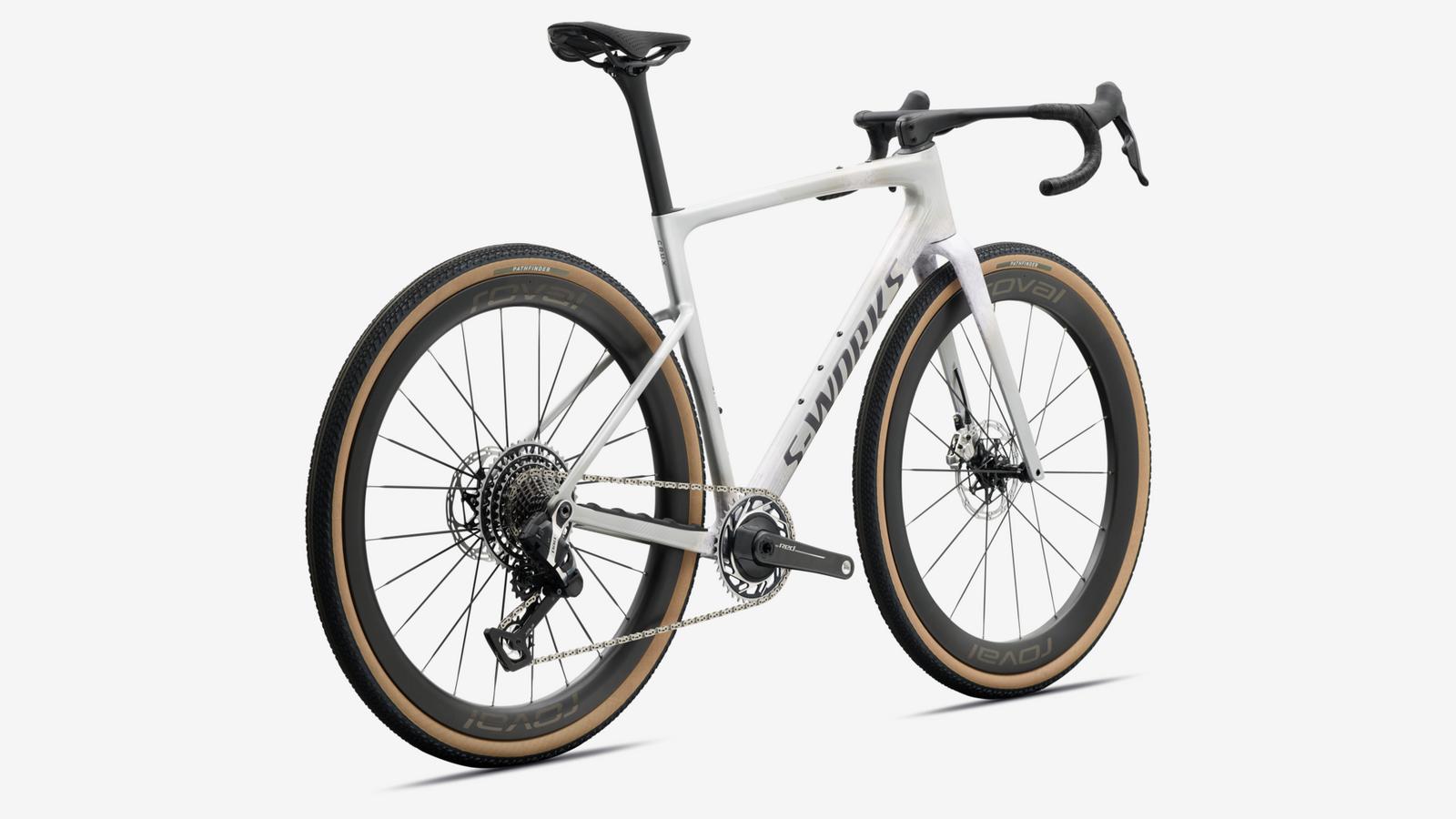 Specialized S-Works Crux 5 - Silver Dust / Amethyst Frost / Nebula Metallic - Rear 3/4 View