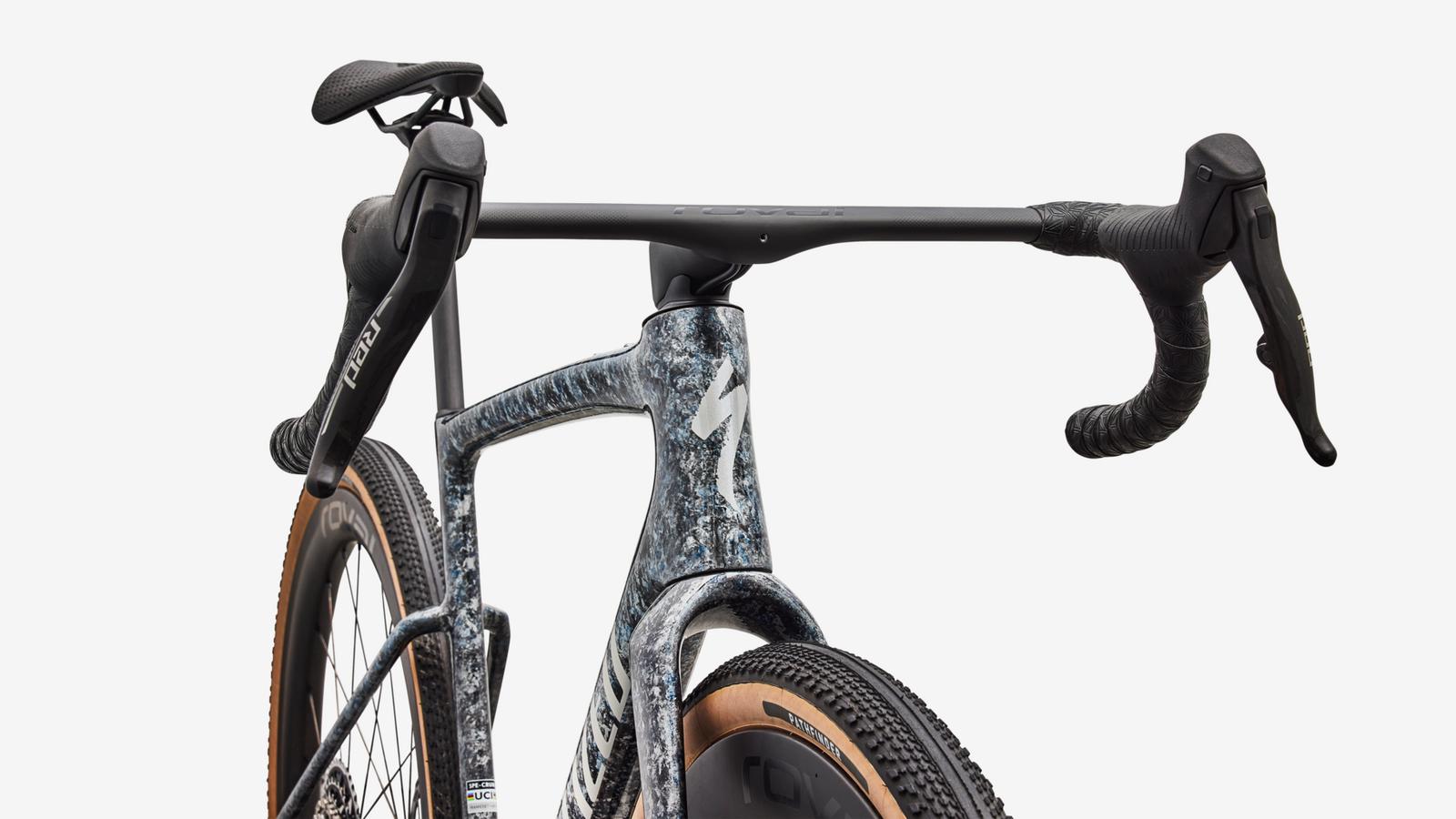 Specialized Crux 5 S-Level - Deep Marine Metallic / Dolomite Metallic - Head Tube Detail
