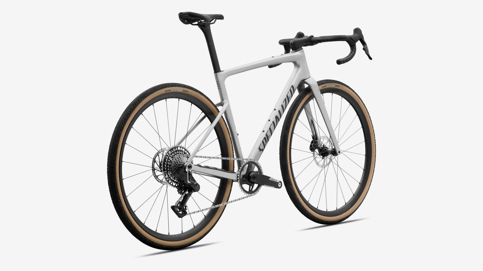 Specialized Crux 5 Expert - Shadow Silver / Obsidian Metallic - Rear 3/4 View