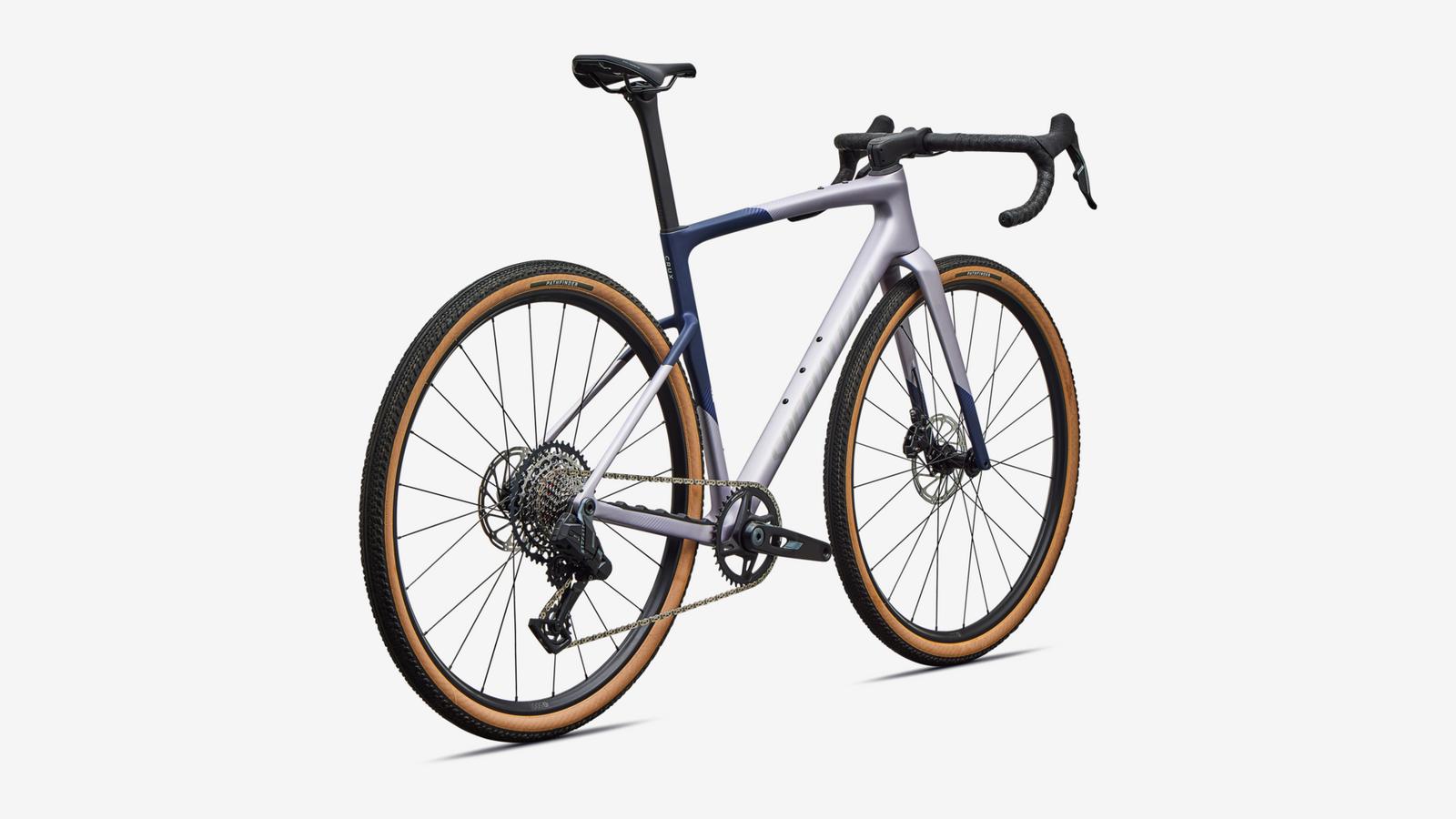 Specialized Crux 5 Comp - Amethyst Frost / Deep Marine / Shadow Silver - Rear 3/4 View