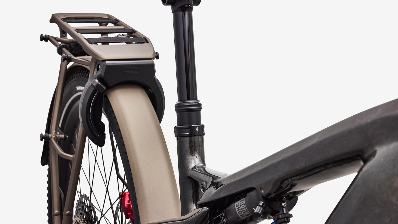 Specialized Turbo Vado 3 X 6.0 - Gloss Warm Smoke / Agave Grey - Seat Tube Junction Detail