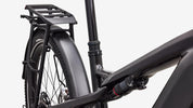 Specialized Turbo Vado 3 X 4.0 - Gloss Obsidian / Satin Silver Dust Frost - Seat Tube Junction Detail