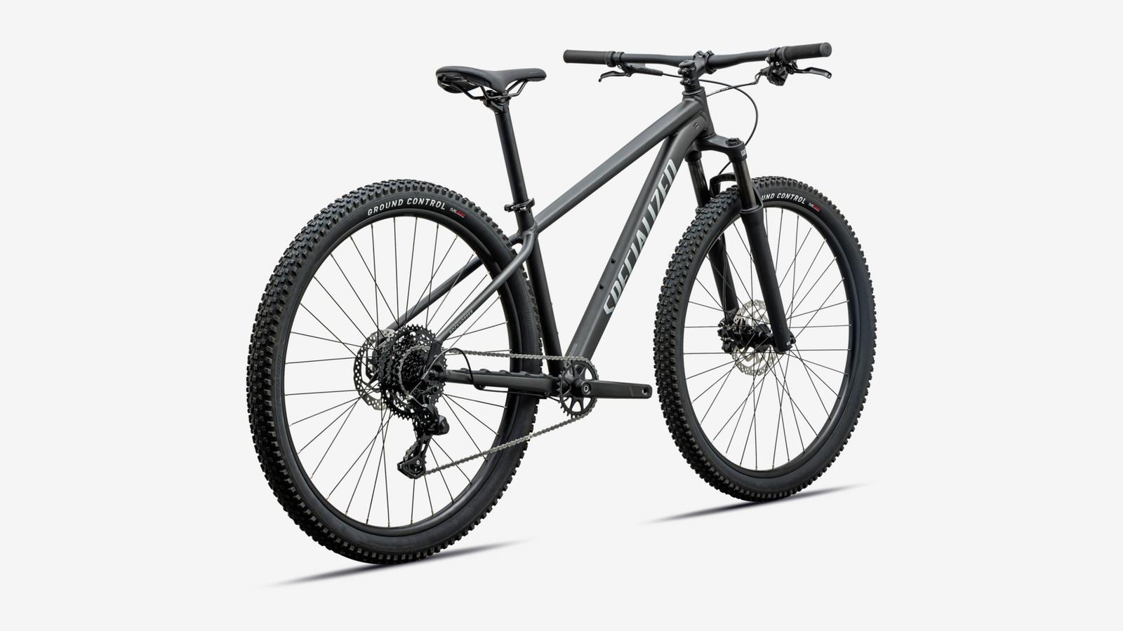 Specialized Rockhopper Sport - Satin Metallic Obsidian / Shadow Silver - Rear 3/4 View