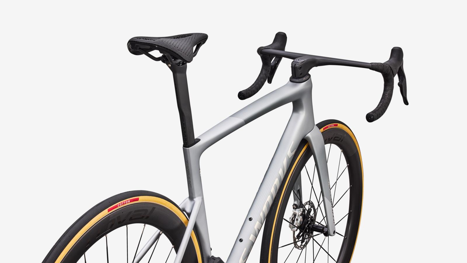 Specialized S-Works Tarmac SL9 - Satin Silver Dust / Gloss Chrome - Cockpit View