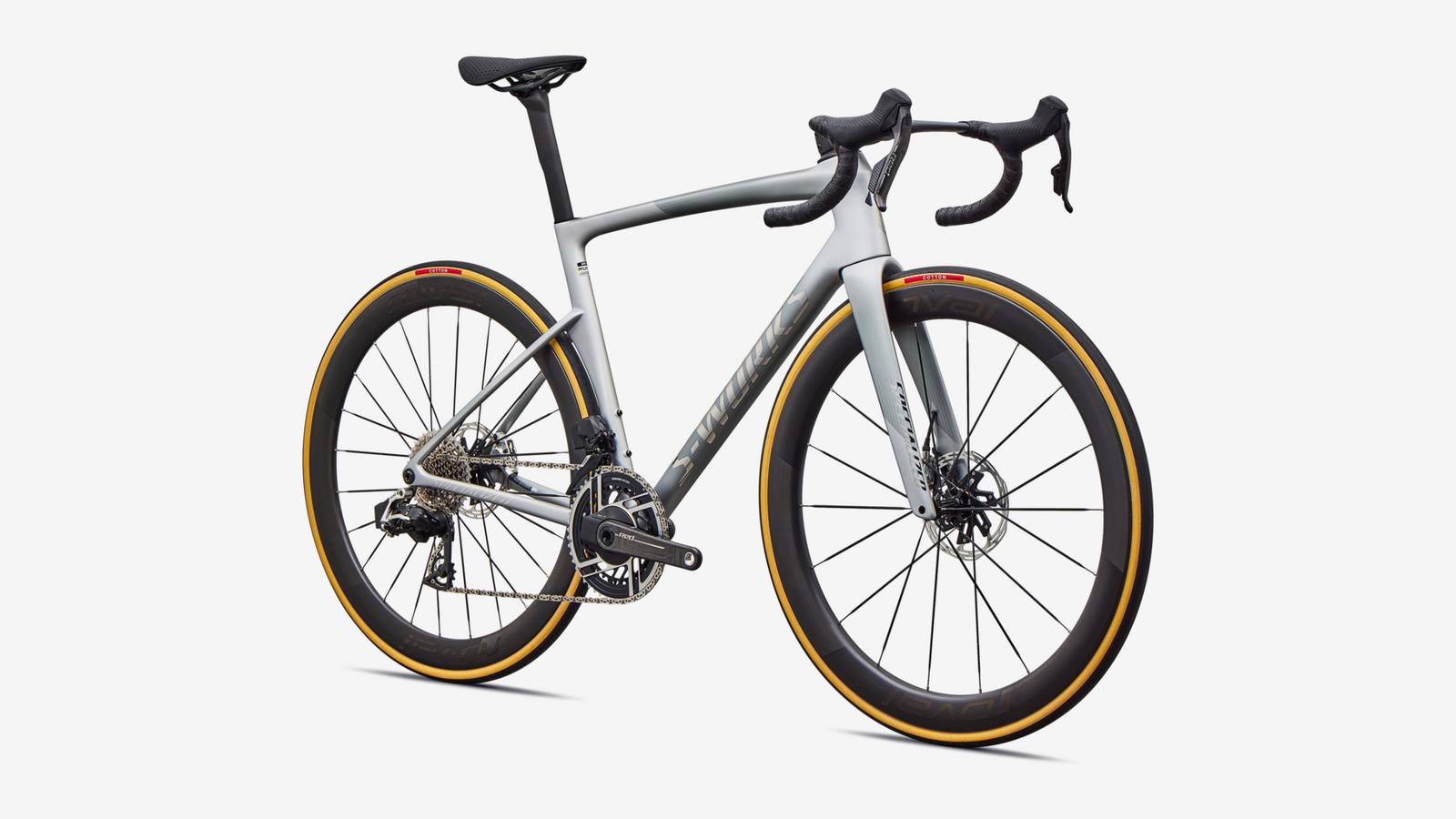 Specialized S-Works Tarmac SL9 - Satin Silver Dust / Gloss Chrome - Front 3/4 View