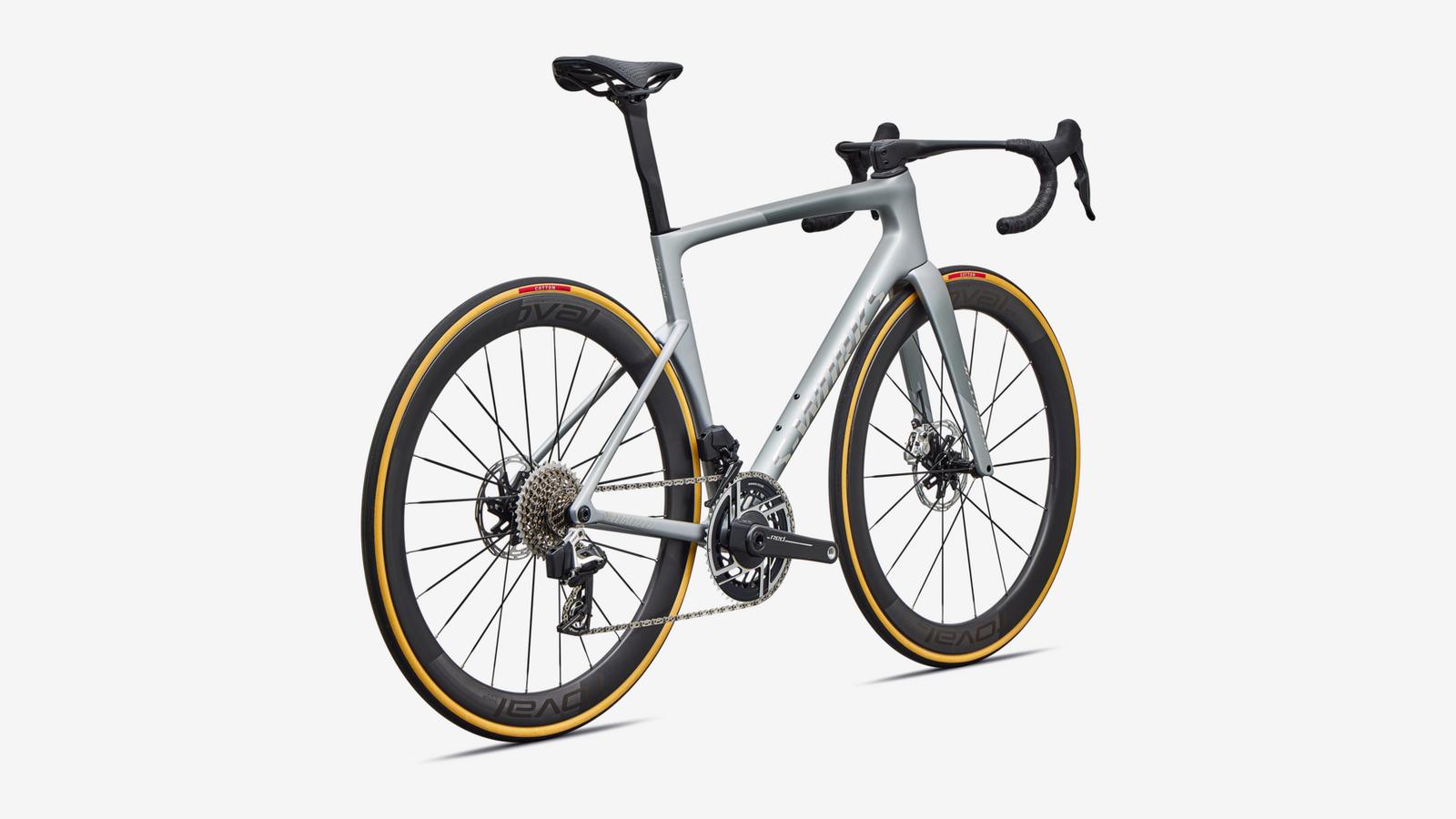 Specialized S-Works Tarmac SL9 - Satin Silver Dust / Gloss Chrome - Rear 3/4 View