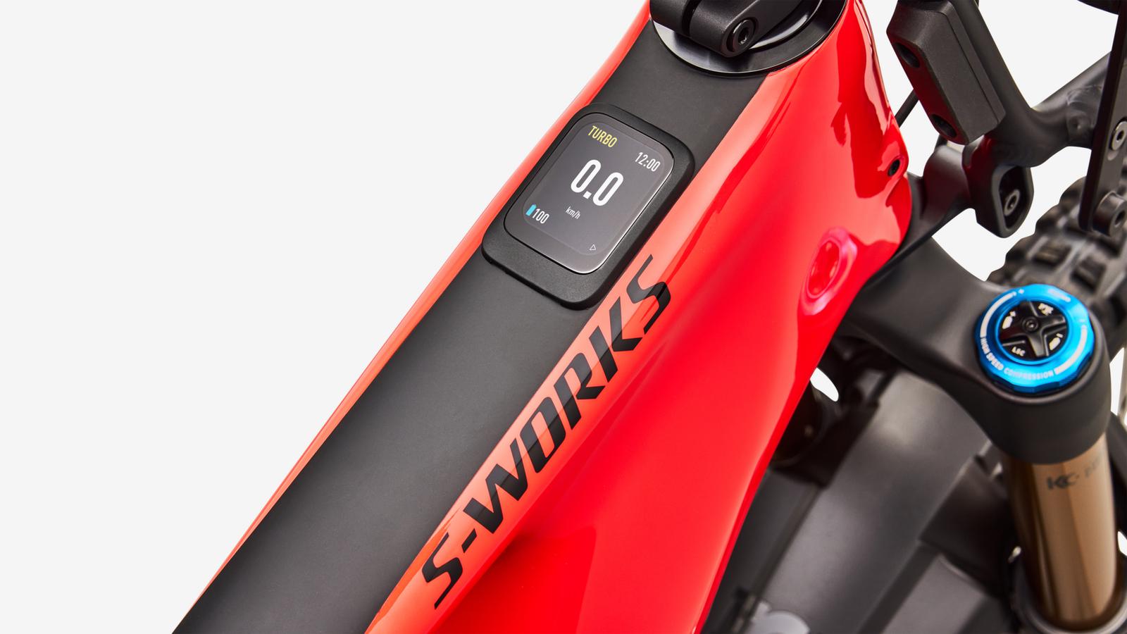 Specialized S-Works Levo 4 X - Fiery Red / Black - Battery & Display Detail
