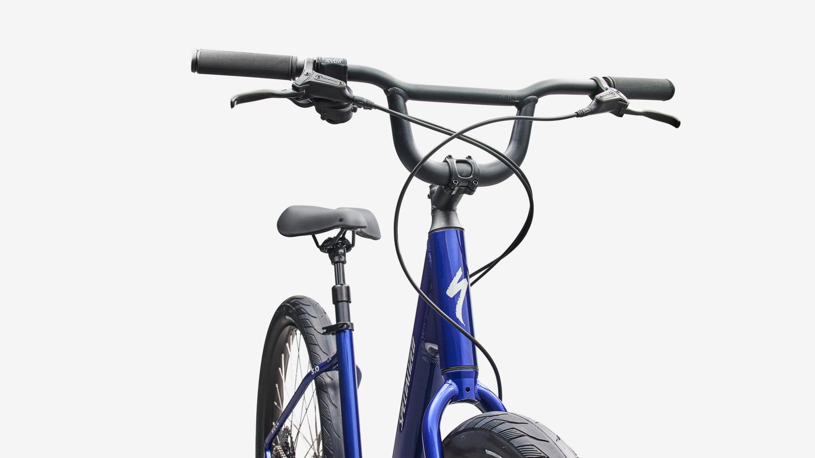 Specialized Roll 3.0 Low Entry - Gloss Majesty Blue / Dolomite Metallic - Head Tube Detail